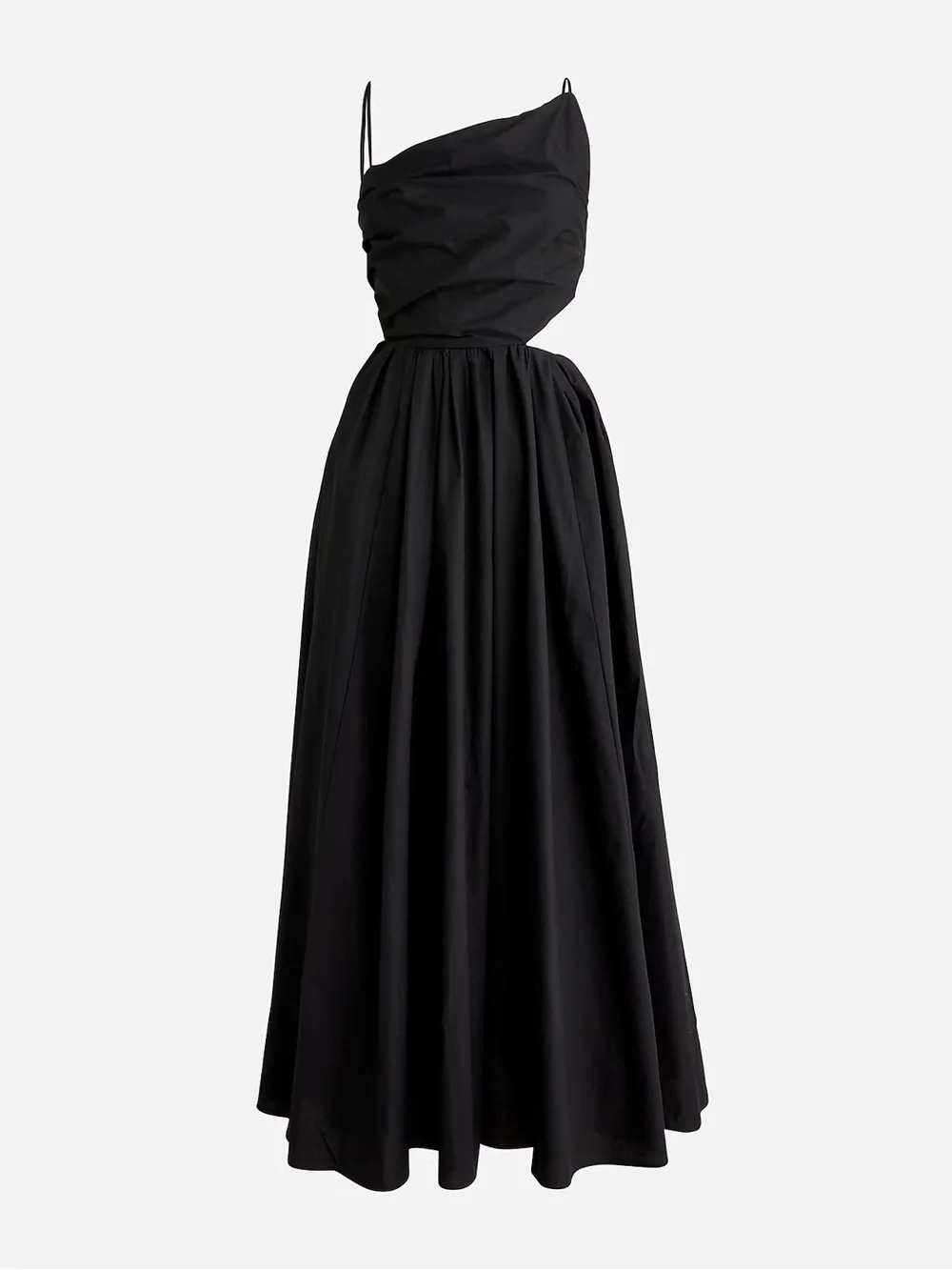 NWT J.Crew Collection Side-Cutout Cotton PoplinMidi Dress in Black - Size 14